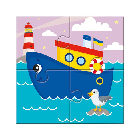 Opakovatelná vodní omalovánka-puzzle. Veselé autíčka - 9789667615130