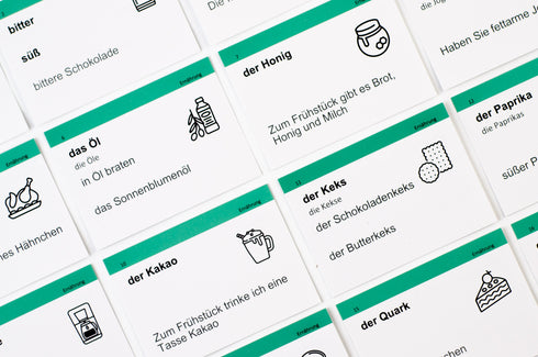 Картки для вивчення слів, рівень нижче середнього. Німецька А2