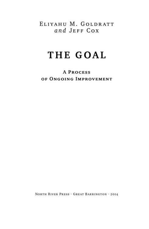 Goal. The process of continuous improvement - 9786178120634