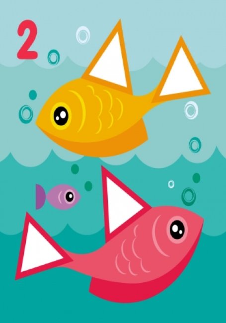 Мозаїка з наліпок. Для дітей від 3 років. Трикутники